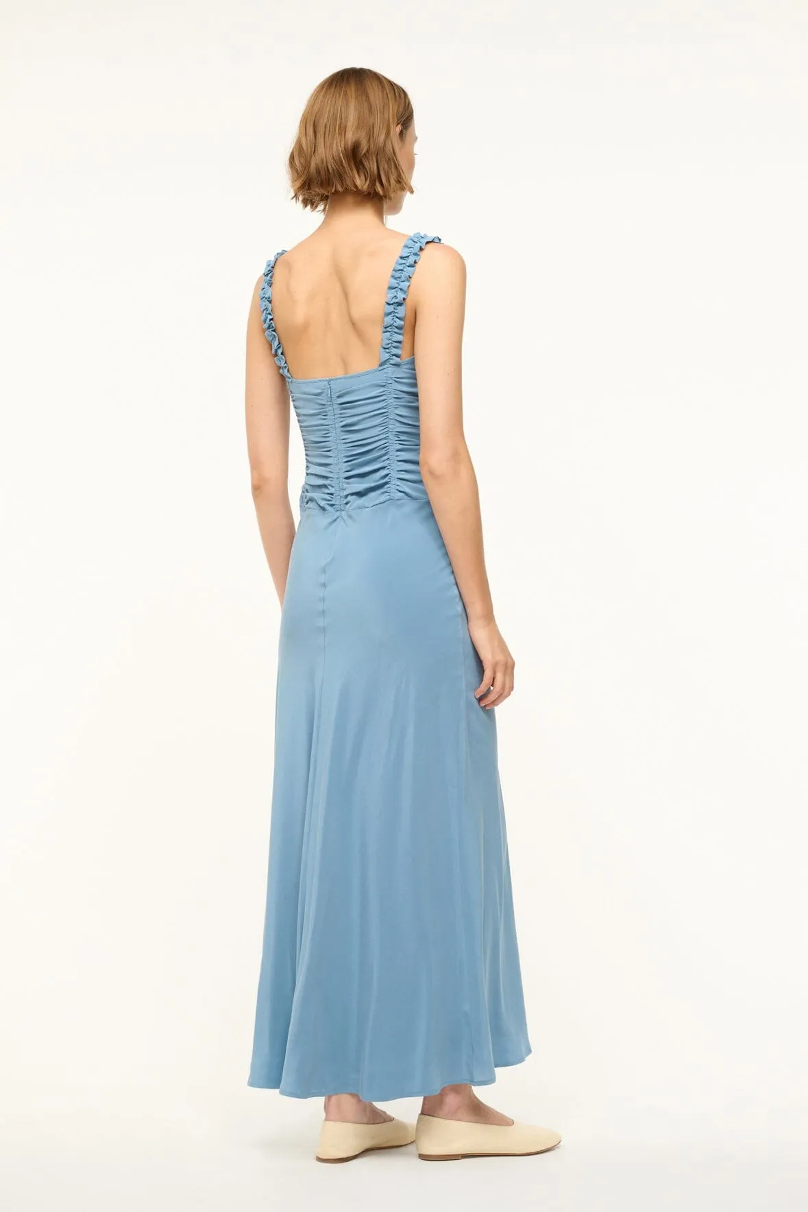 NIC SILK MAXI DRESS | SLATE BLUE