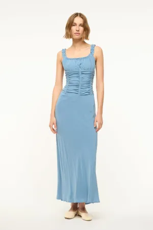 NIC SILK MAXI DRESS | SLATE BLUE