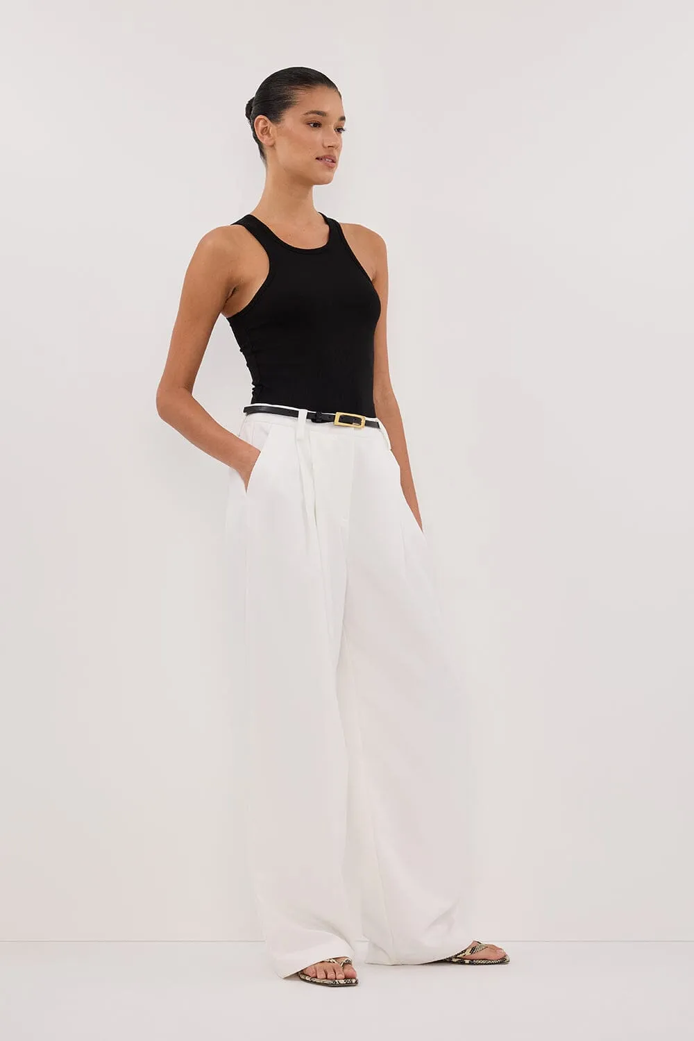 NINA BLACK RACER KNIT TANK