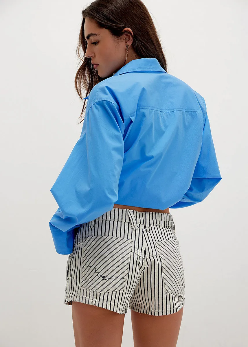 Now Or Never Denim Short - Washed Railroad