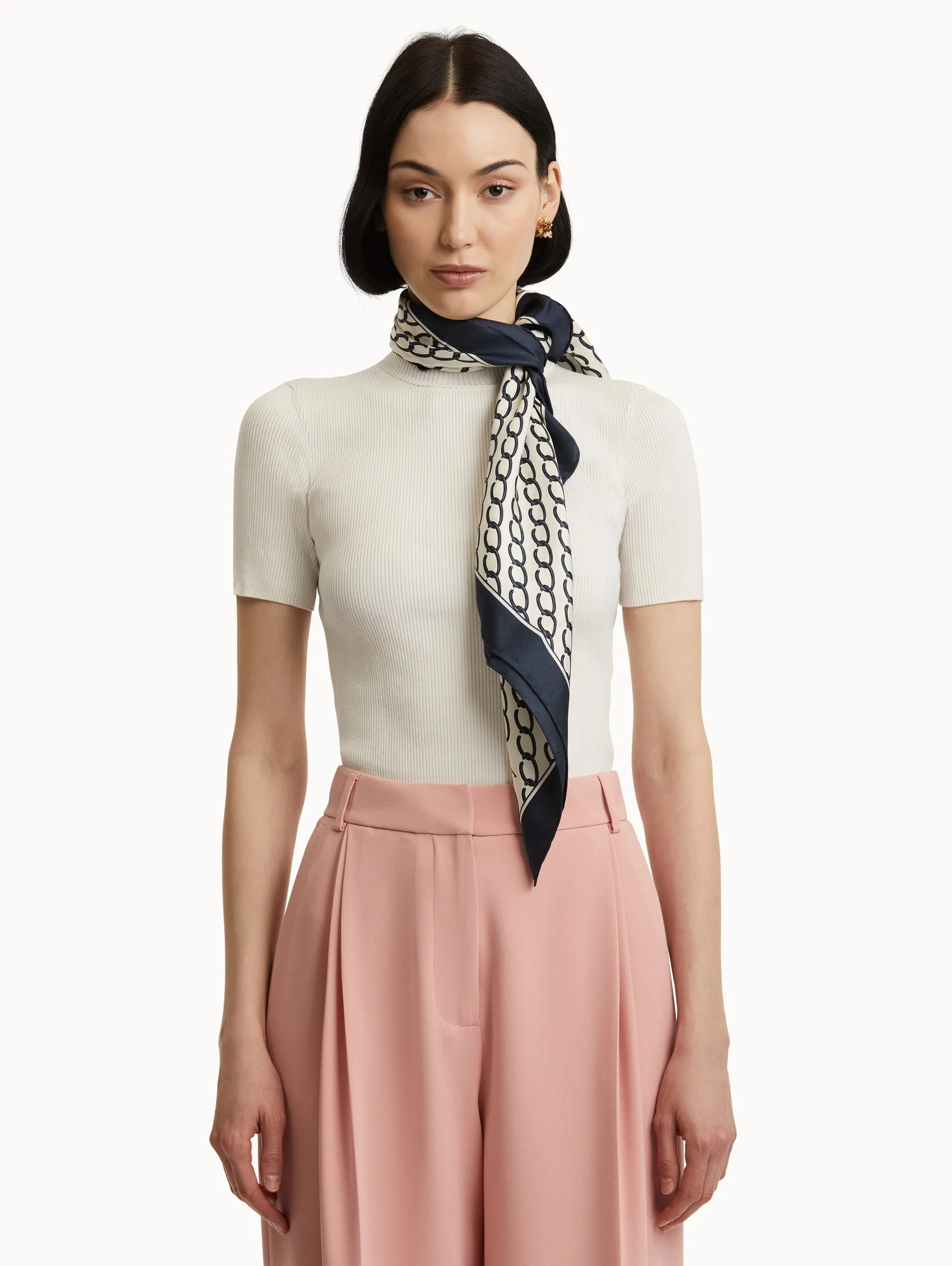 Oscar Chain-Link Silk Scarf
