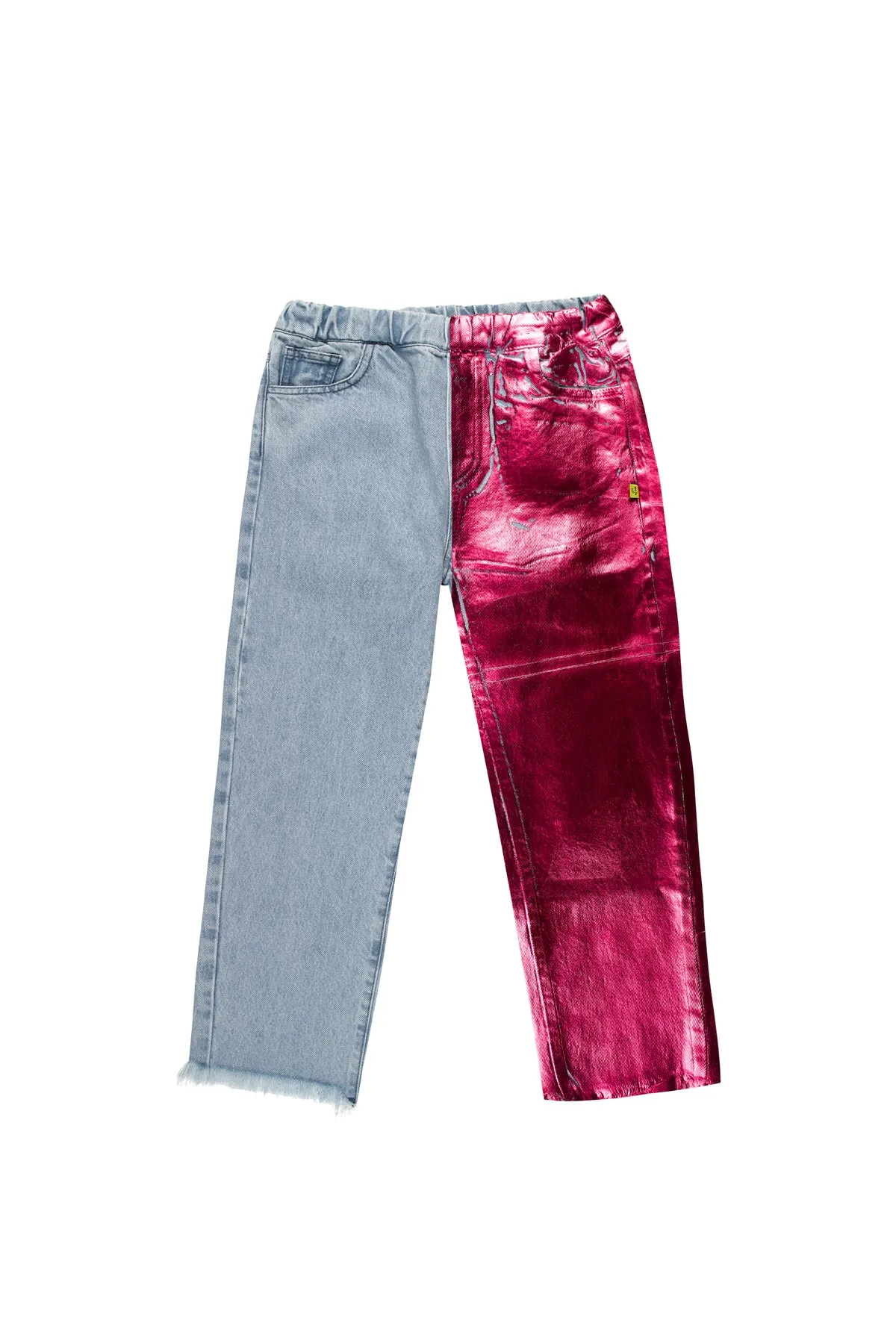 PINK FOIL BAGGY TROUSERS