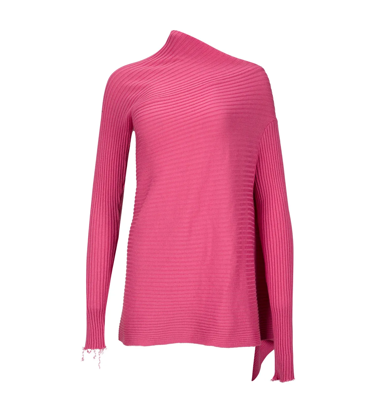 PINK MERINO DRAPED JUMPER