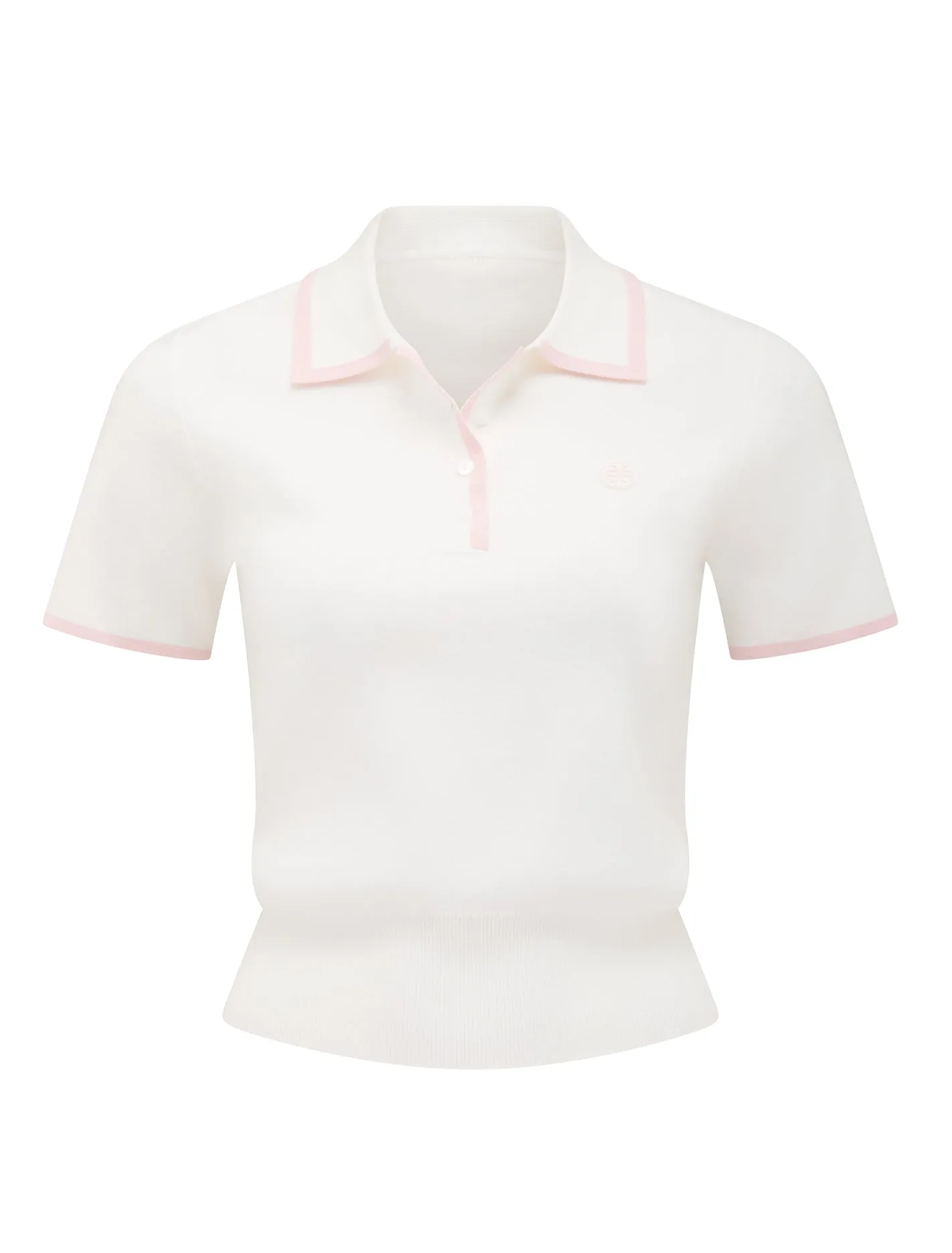 Polly Rib Polo Knit Top