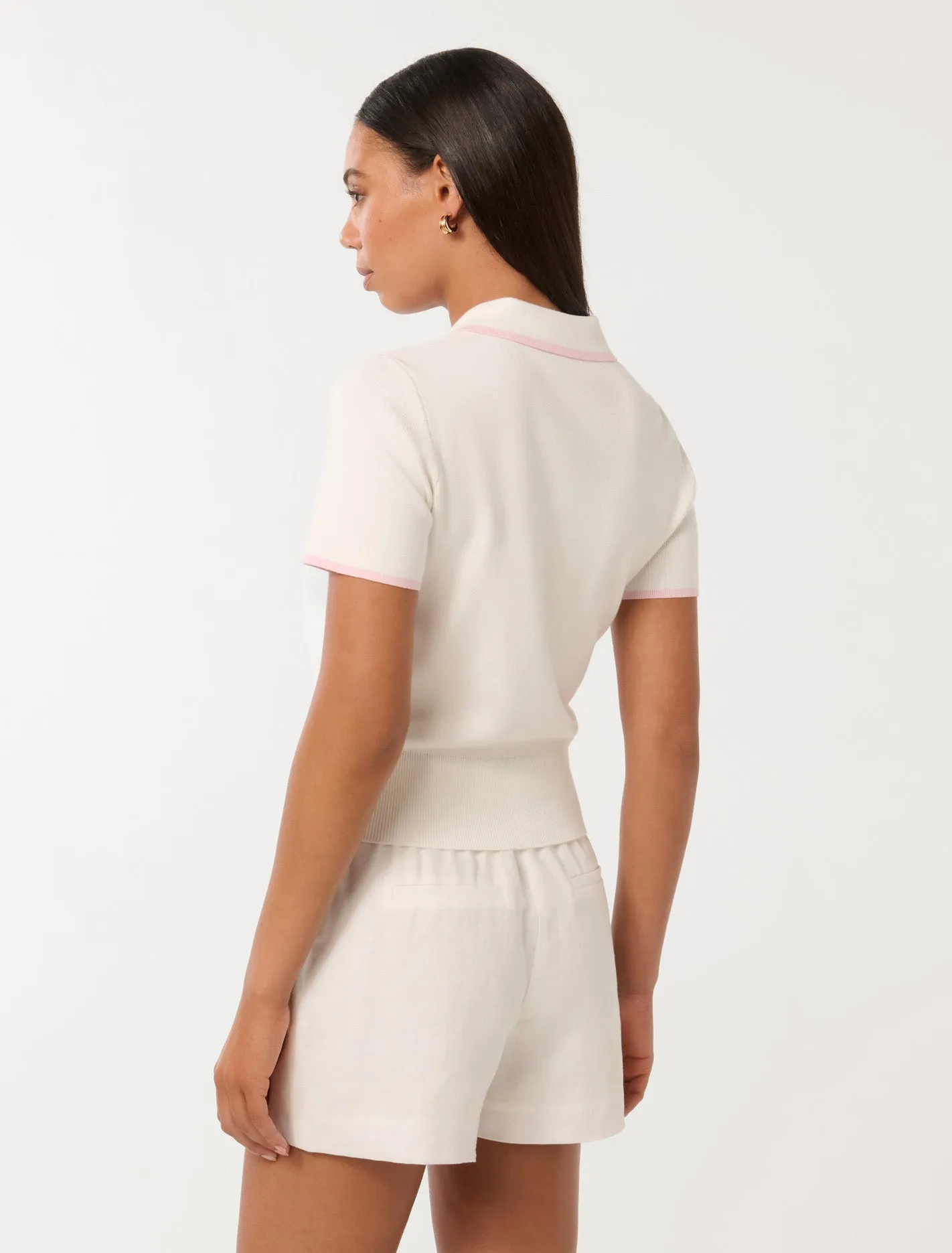 Polly Rib Polo Knit Top