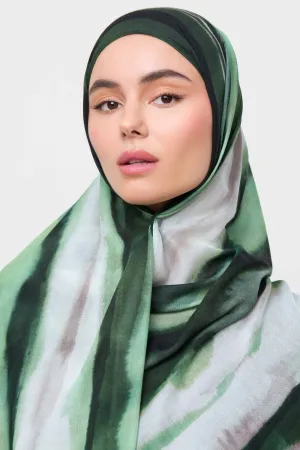 Printed Modal Hijab - Evergreen Waves