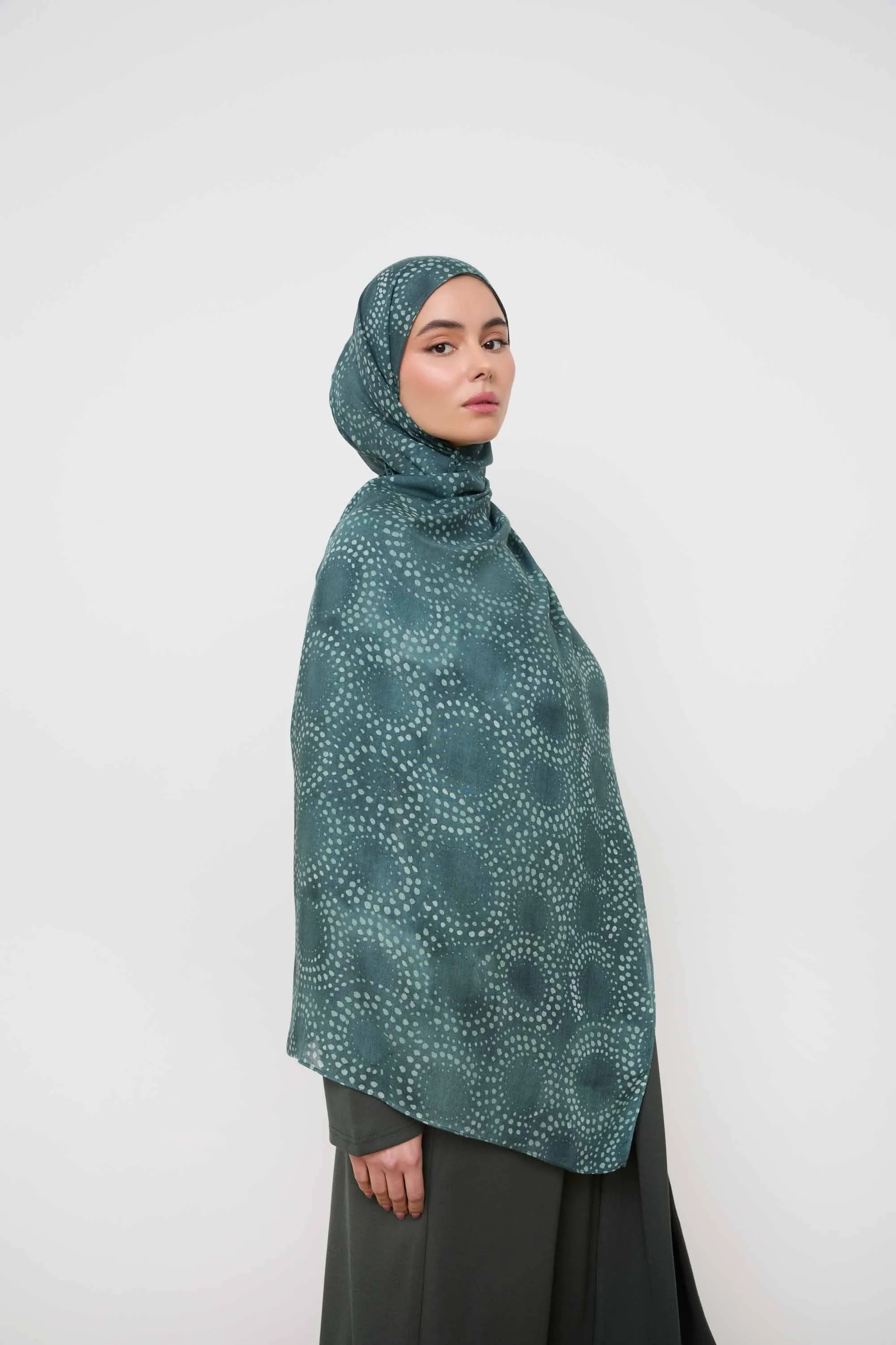 Printed Modal Hijab - Seafoam