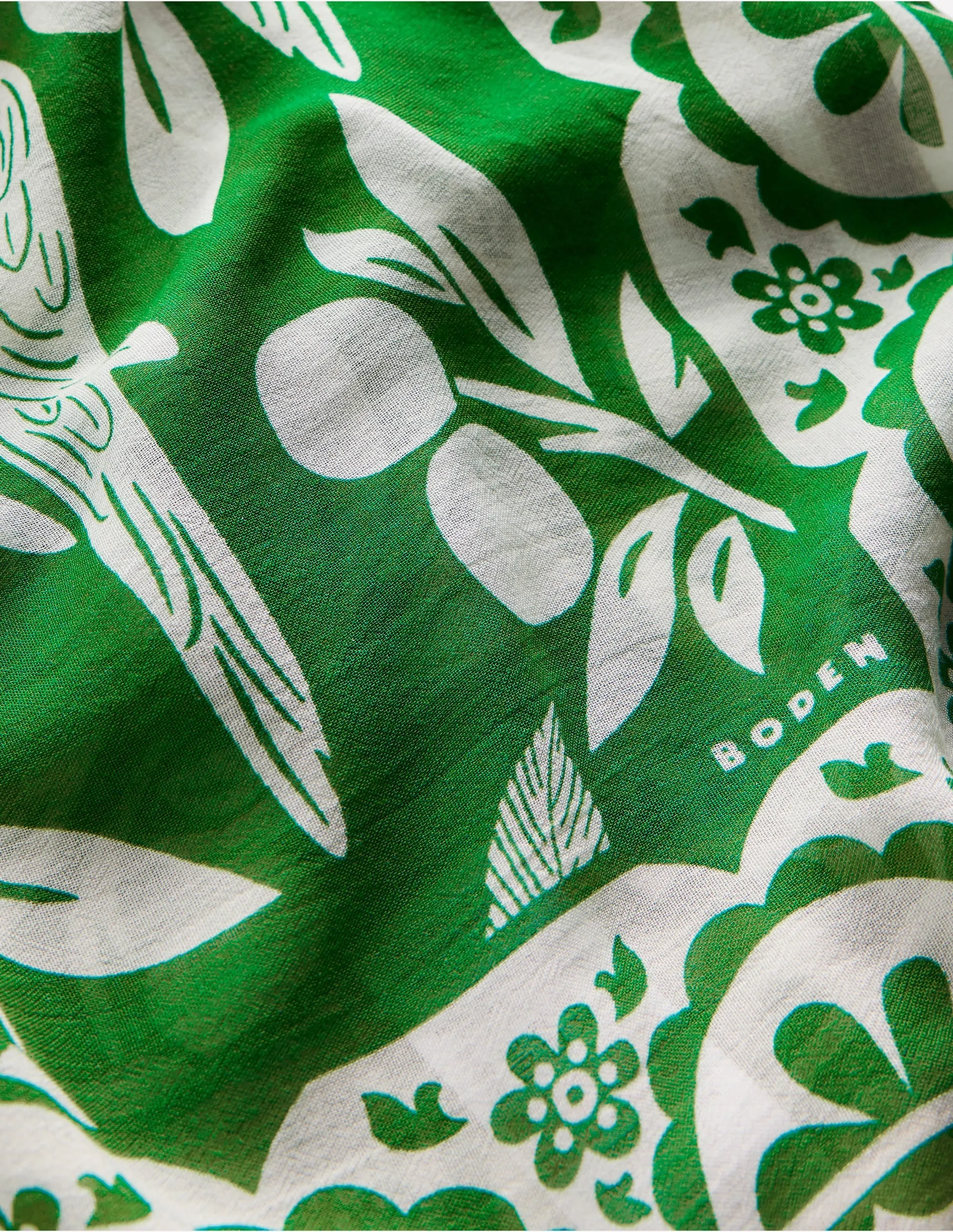 Printed Sarong Scarf-Green Tambourine. Parrot Pop