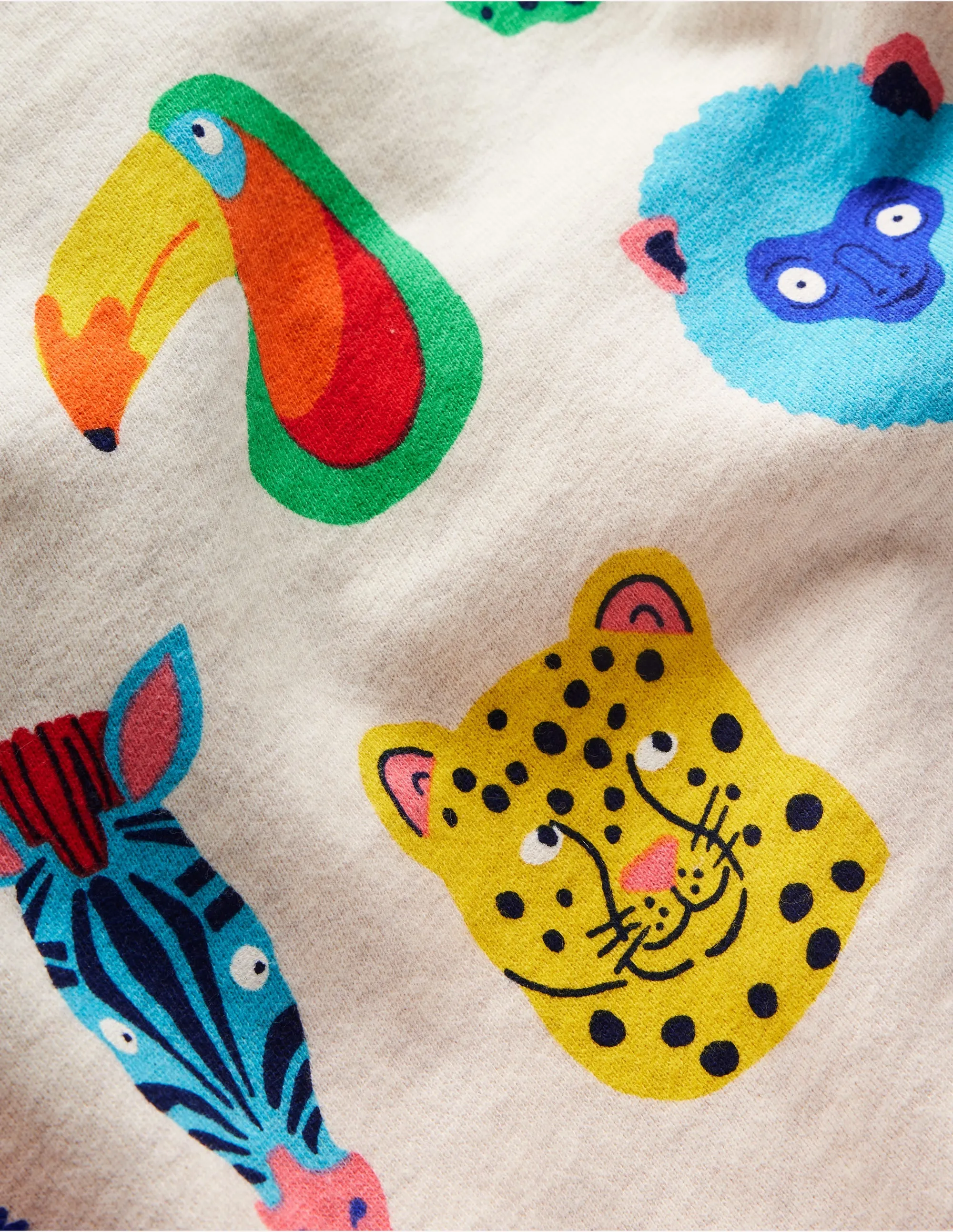 Printed Sweatshirt-Multi Animal Faces