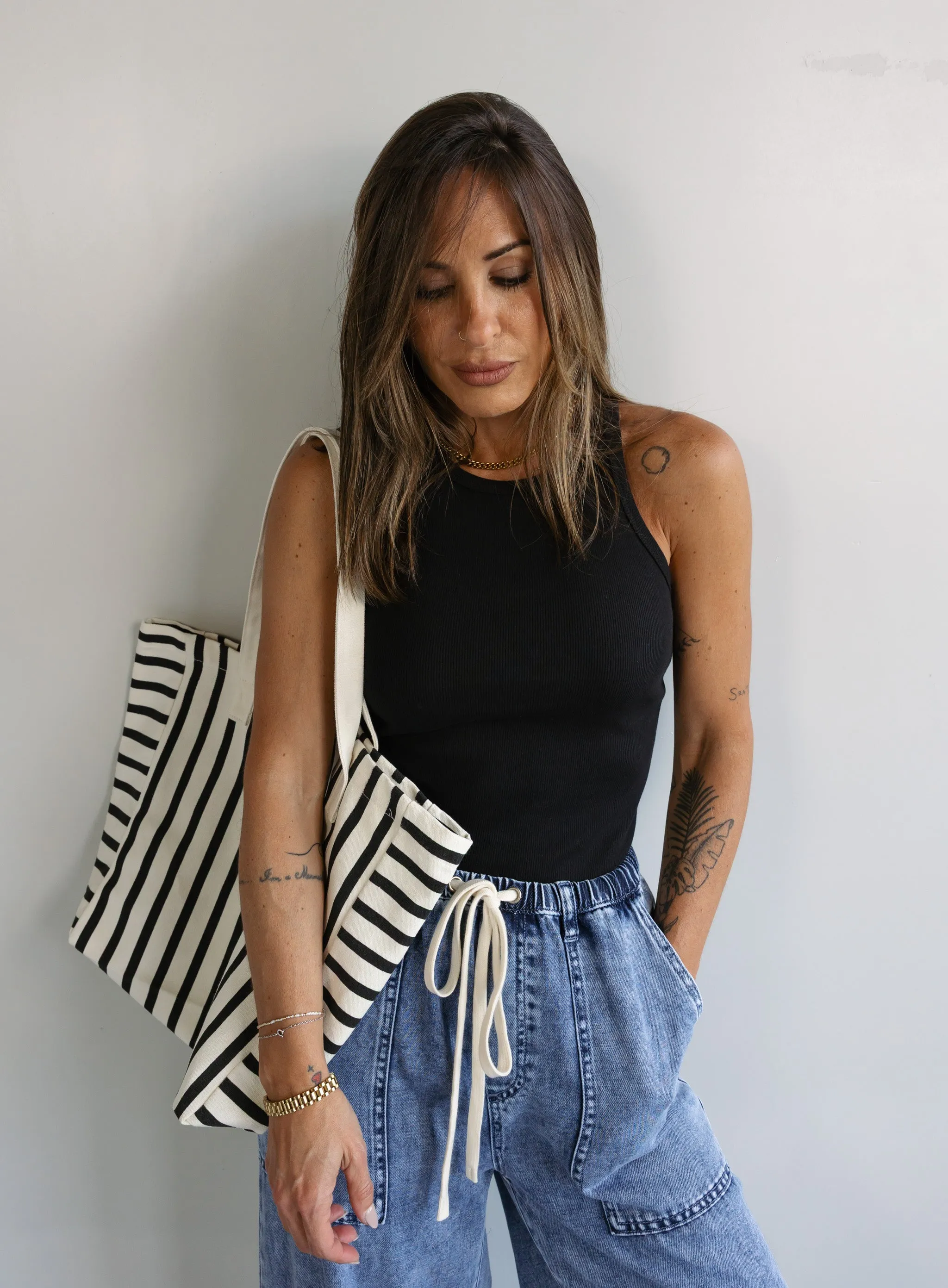 Raelyn Rib Tank - Black