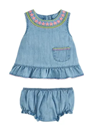 Rainbow Floral Pinafore Set