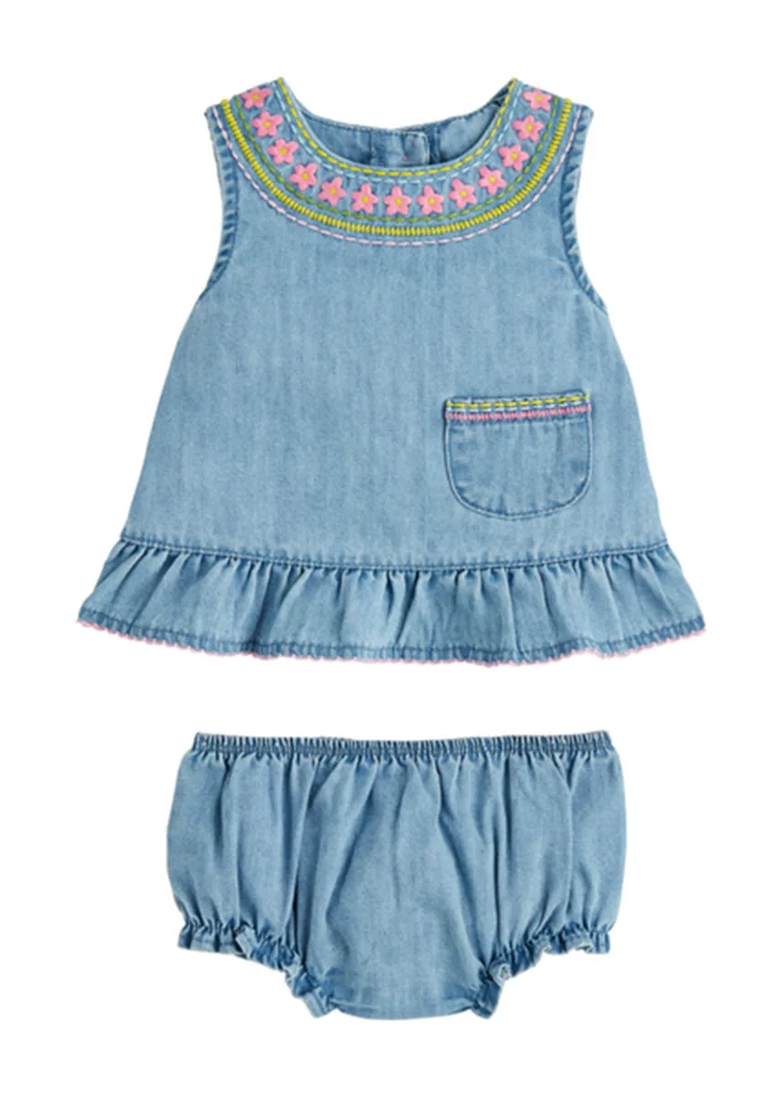 Rainbow Floral Pinafore Set