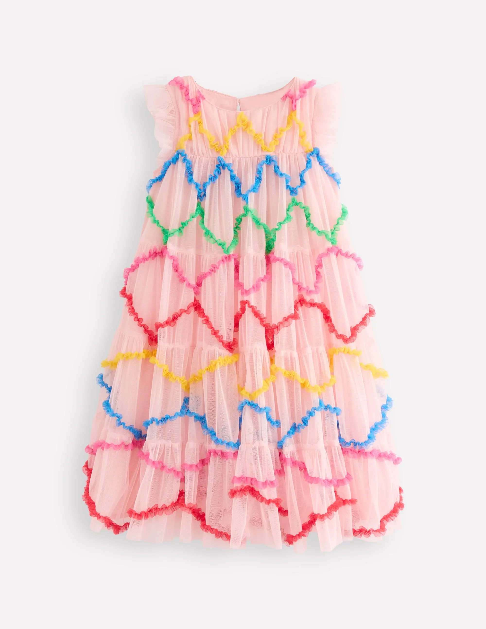 Rainbow Ombre Tulle Dress-Chalk Pink Diamond