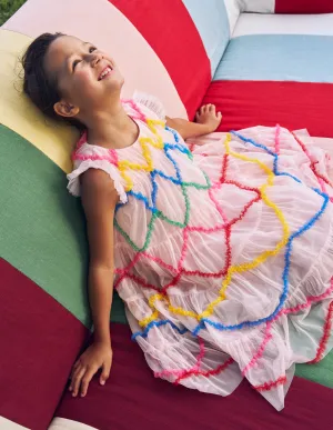 Rainbow Ombre Tulle Dress-Chalk Pink Diamond