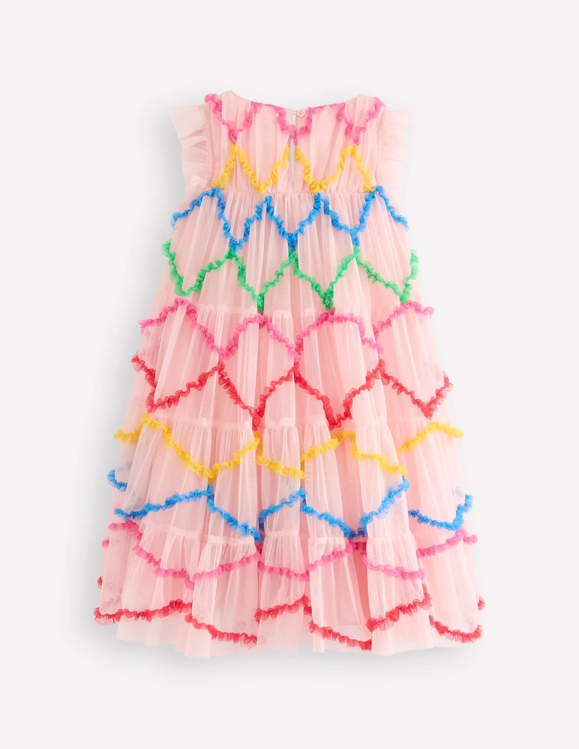 Rainbow Ombre Tulle Dress-Chalk Pink Diamond
