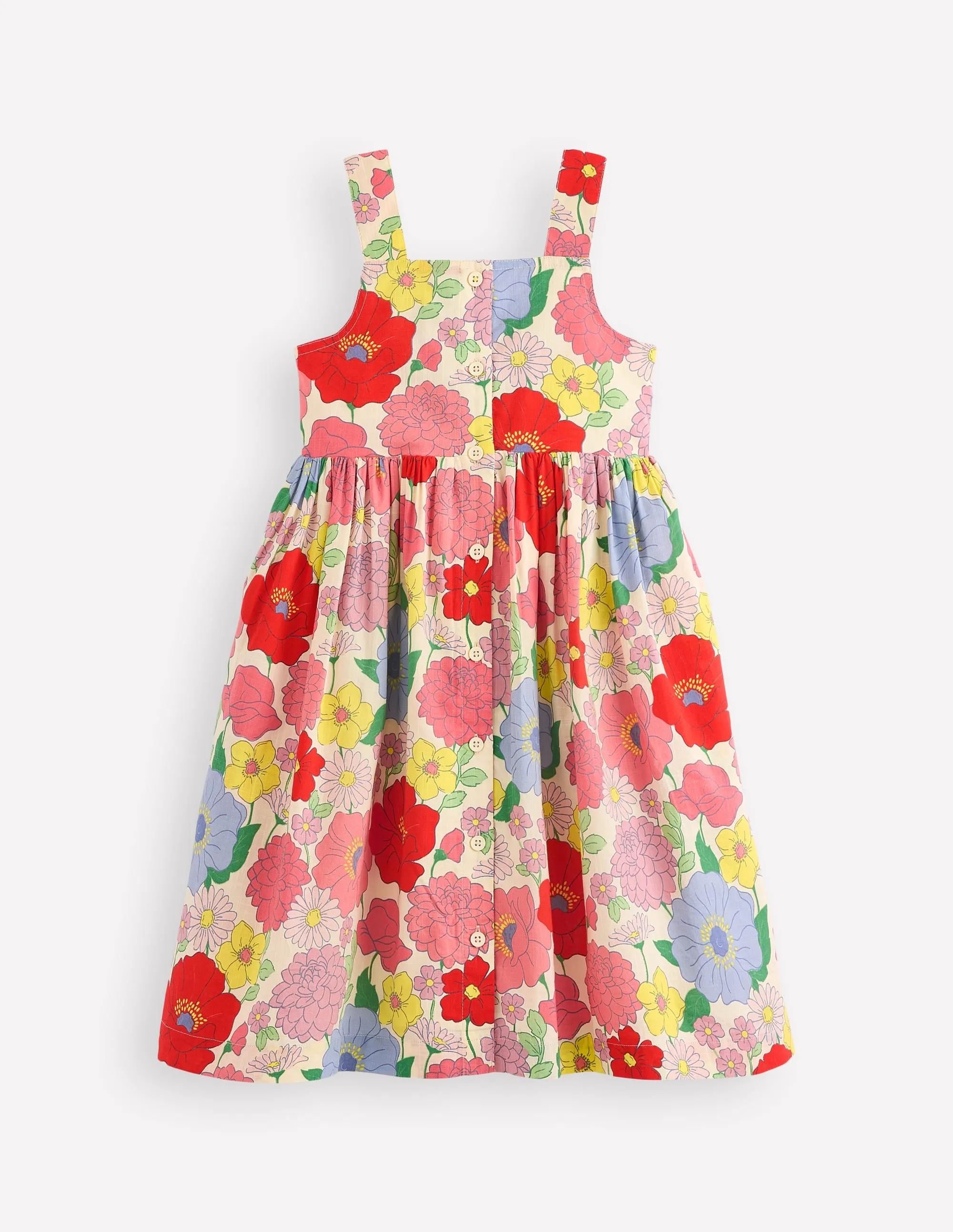 Remy Button Through Dress-Multi Summer Garden
