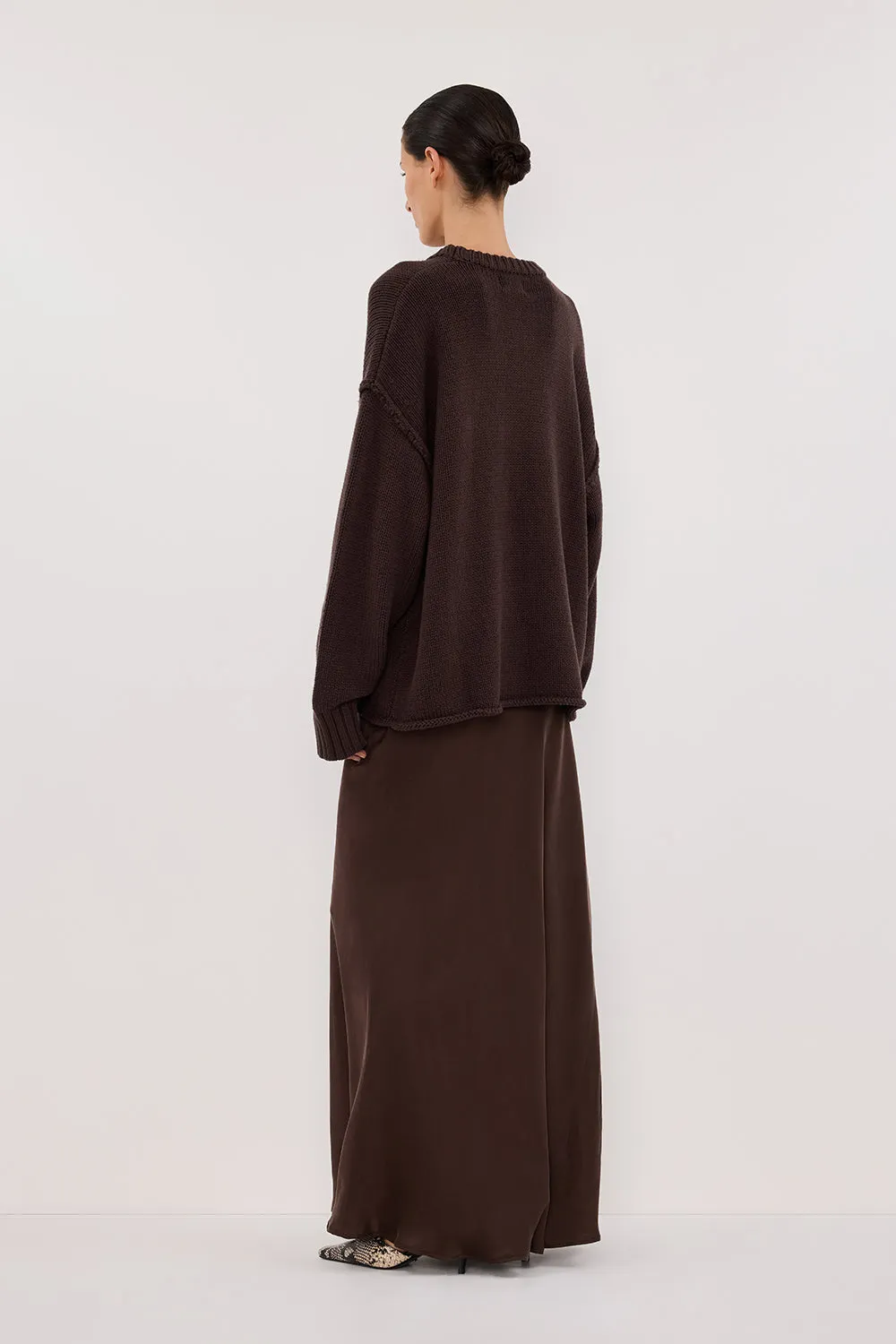 ROY CHOC LONGLINE KNIT JUMPER