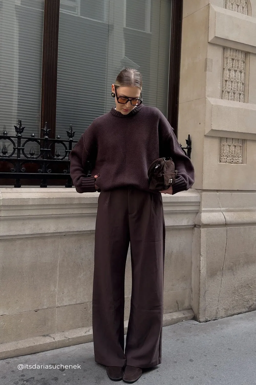 ROY CHOC LONGLINE KNIT JUMPER