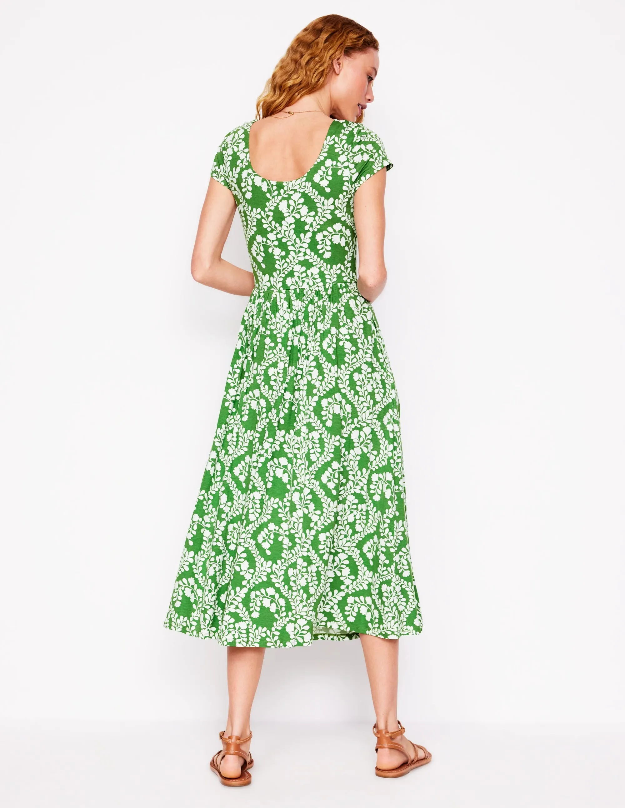 Samantha Scoop Jersey Dress-Paradise Green. Vine