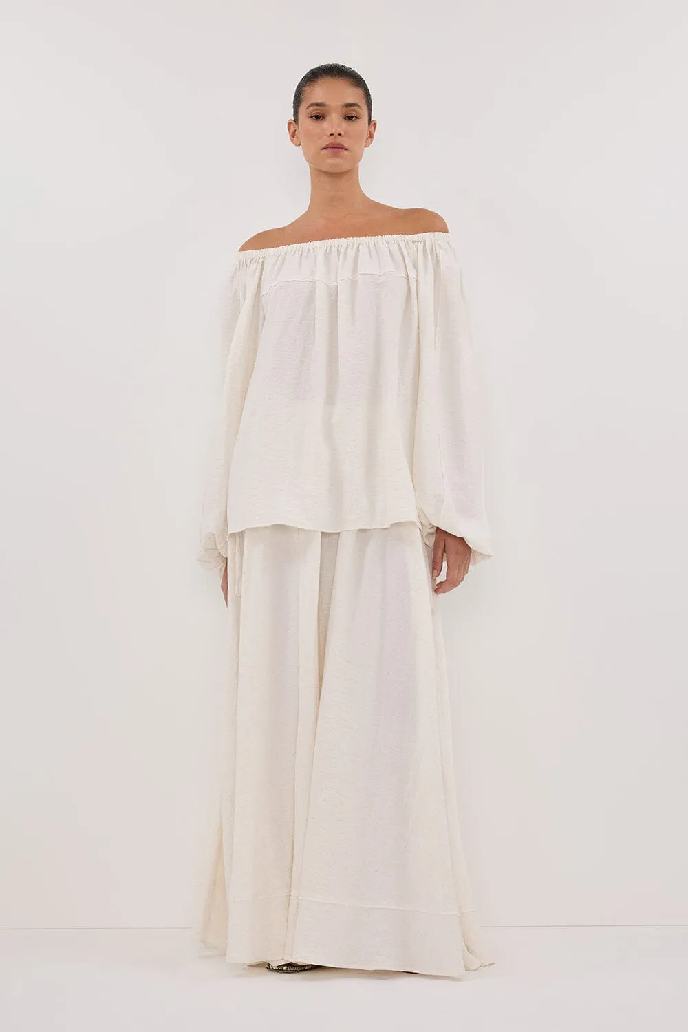 SHANIYA CREAM MARLE SLEEVED TOP