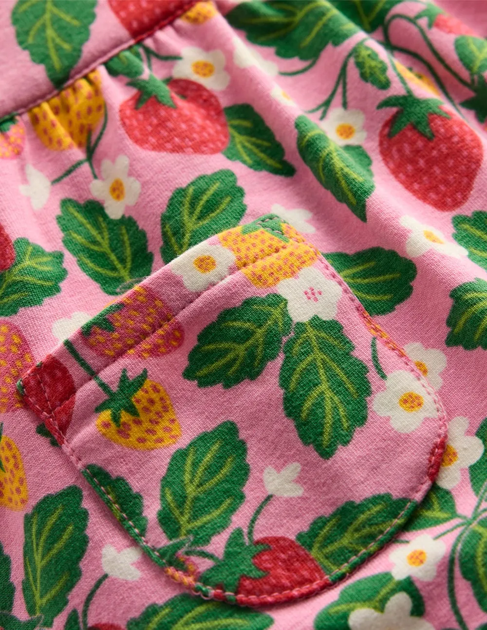 Short Sleeve Dungaree Set-Strawberry Patch