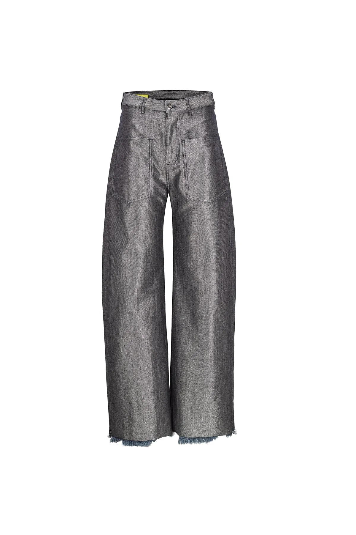 SILVER DENIM PATCH POCKET BOYFRIEND JEANS
