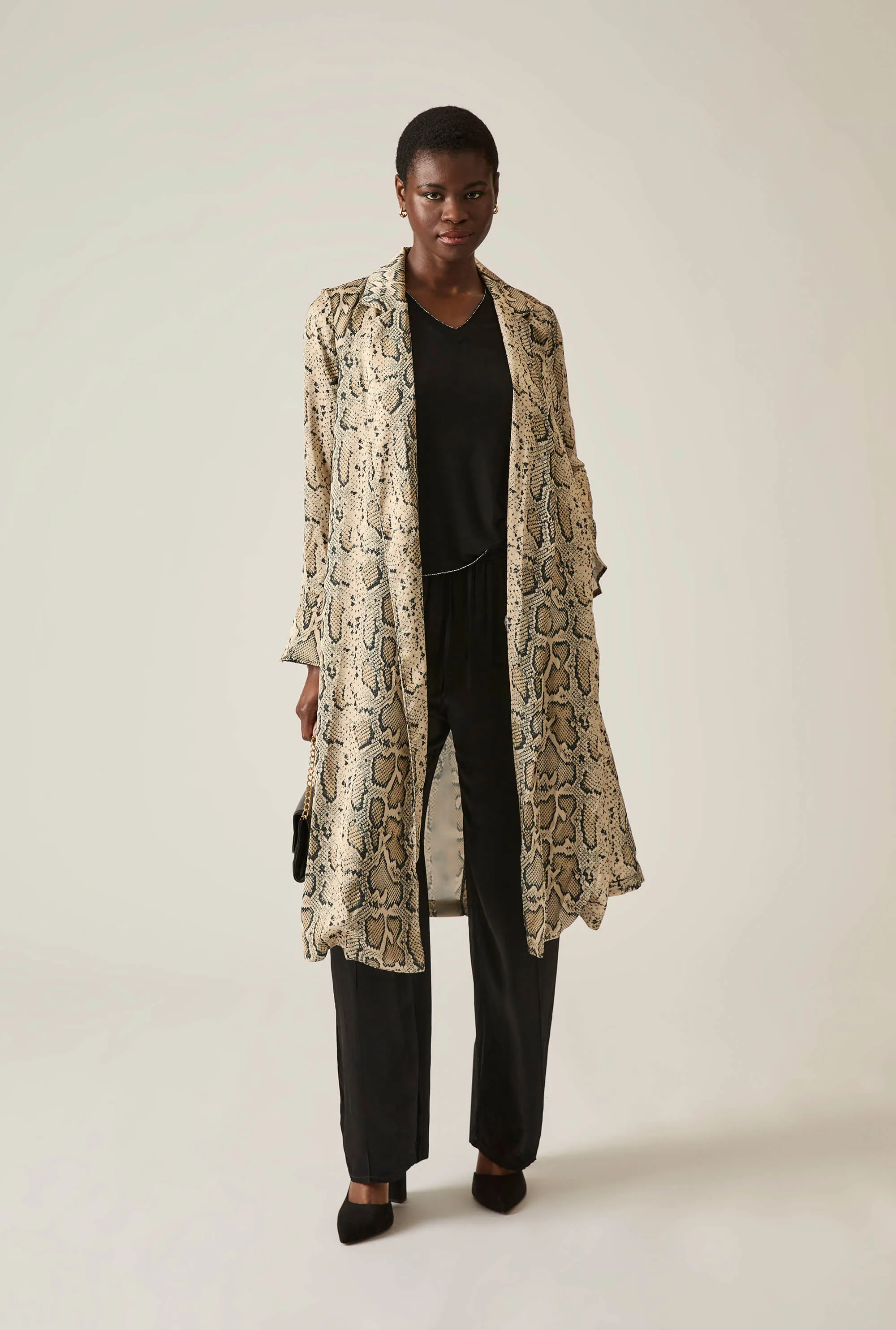 Snake Brown Wrap Dress