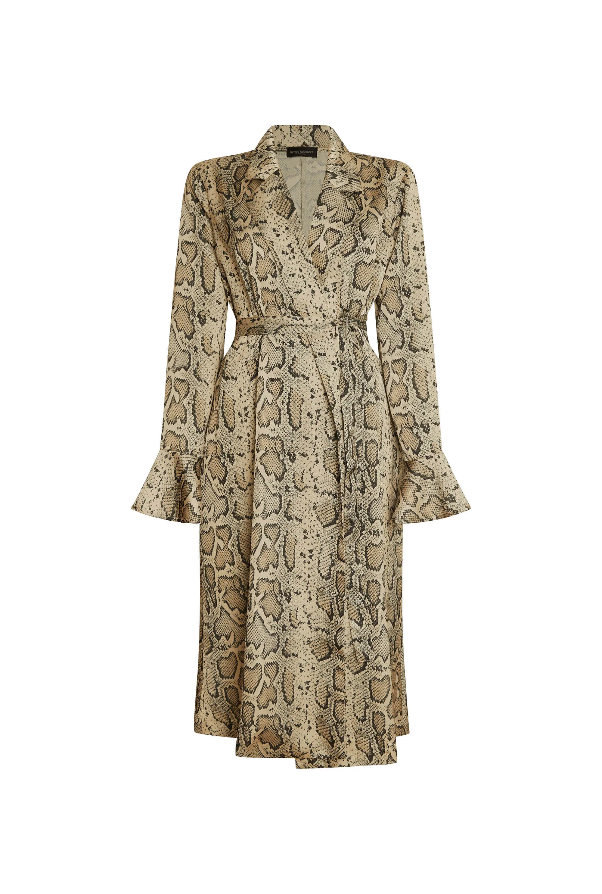 Snake Brown Wrap Dress