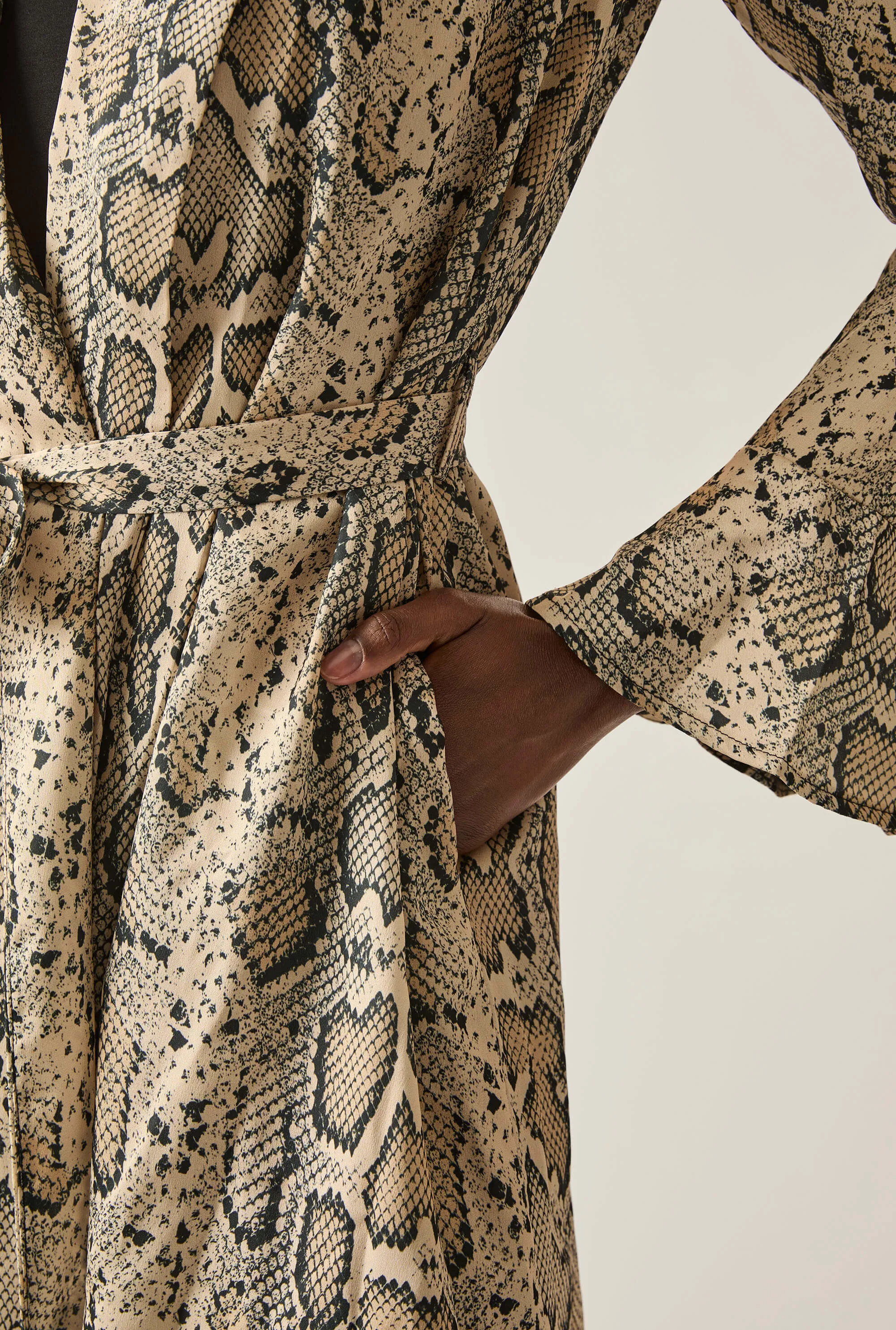 Snake Brown Wrap Dress