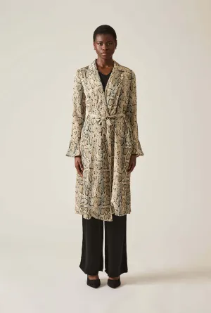 Snake Brown Wrap Dress