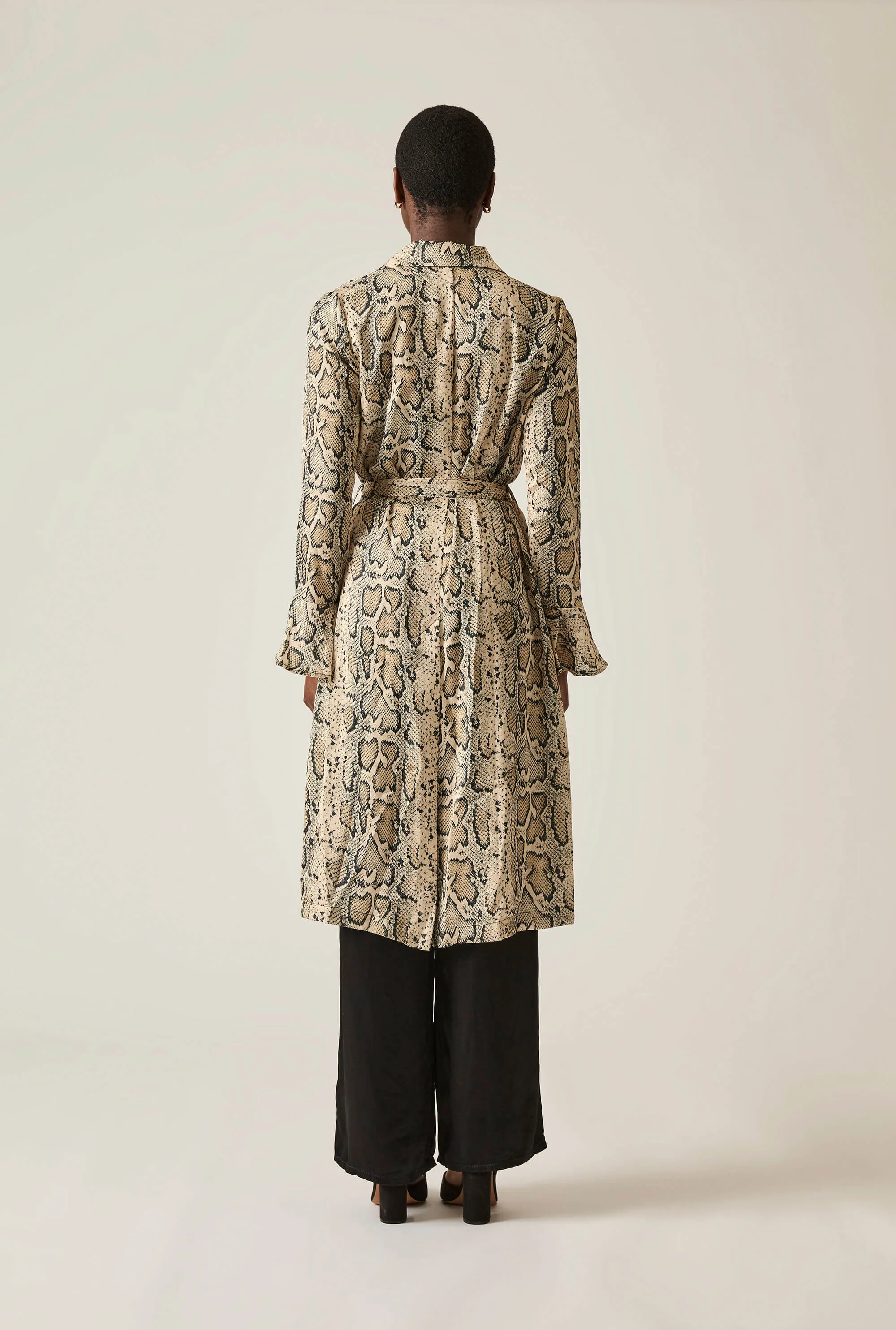 Snake Brown Wrap Dress
