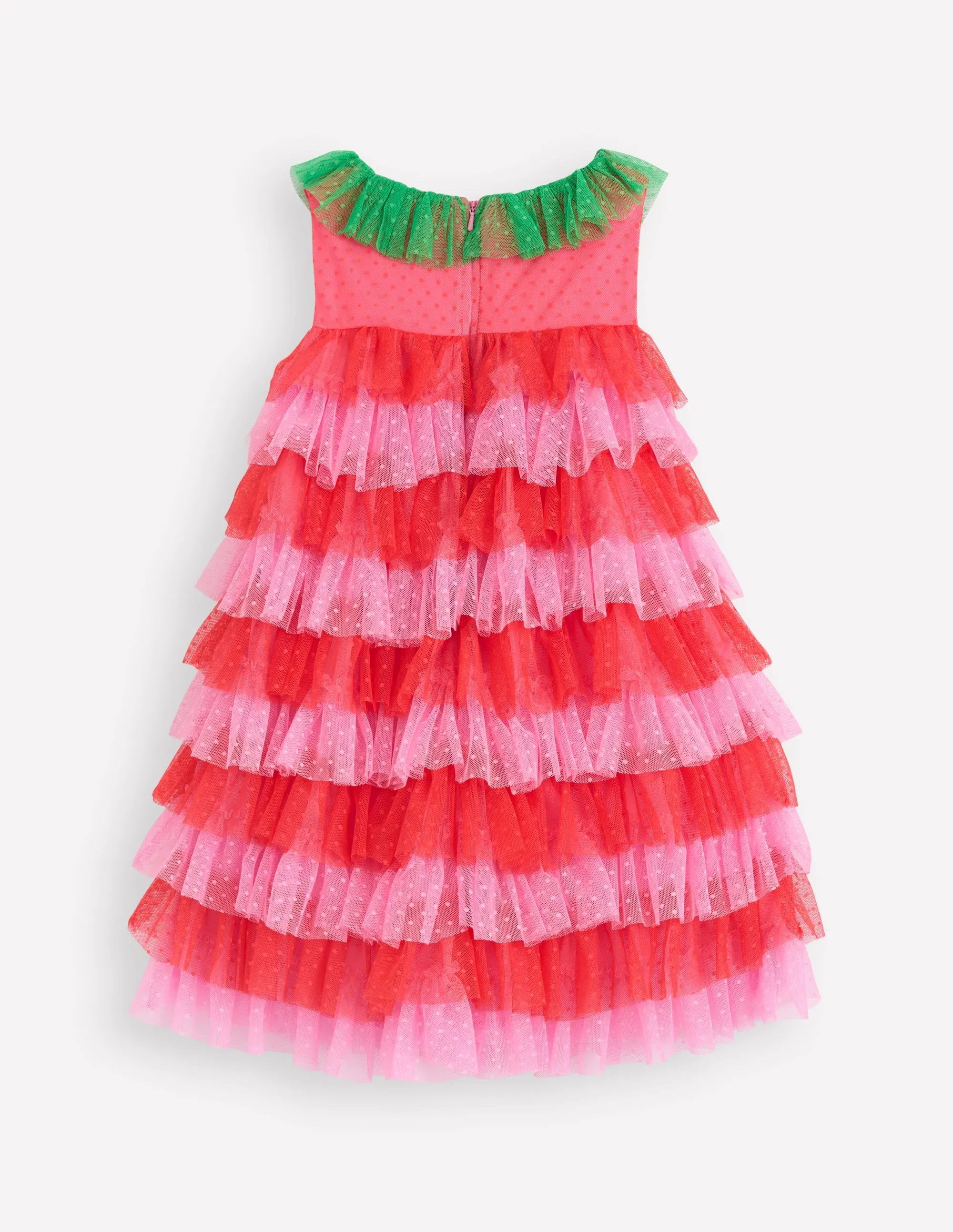 Strawberry Tulle Dress-Red/Pink