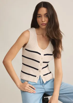 Sycamore Stripe Sweater Vest - Sea Salt