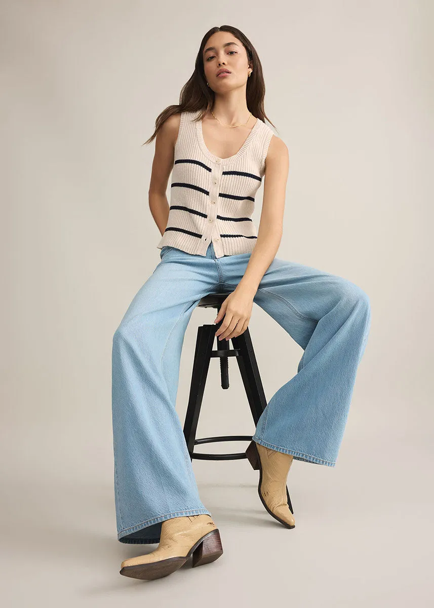 Sycamore Stripe Sweater Vest - Sea Salt