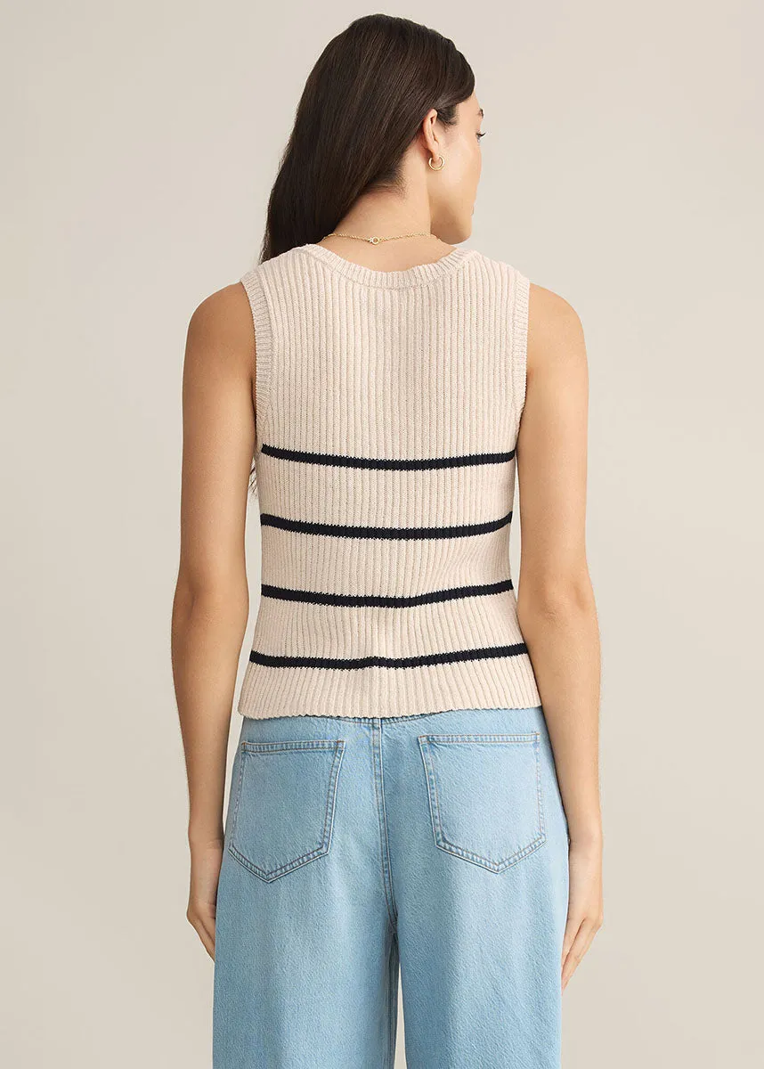Sycamore Stripe Sweater Vest - Sea Salt