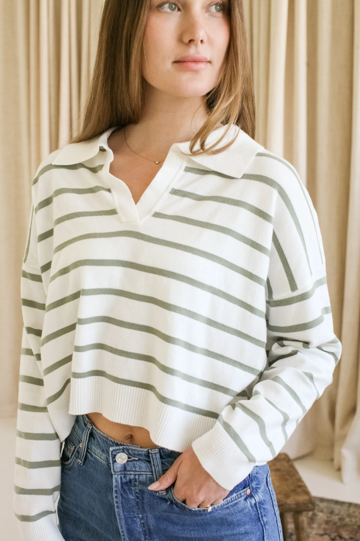 Sydney Stripe Polo - Olive