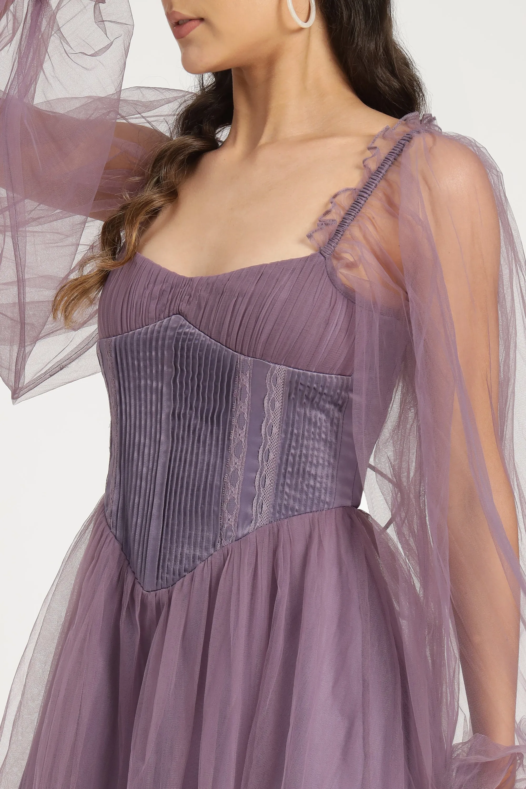 Tara Mini Dress in Lilac