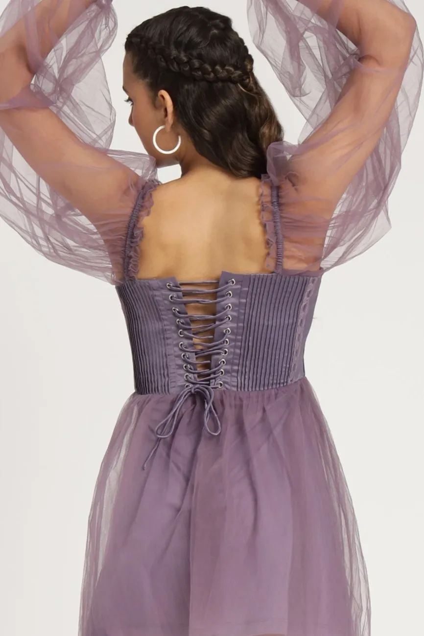 Tara Mini Dress in Lilac