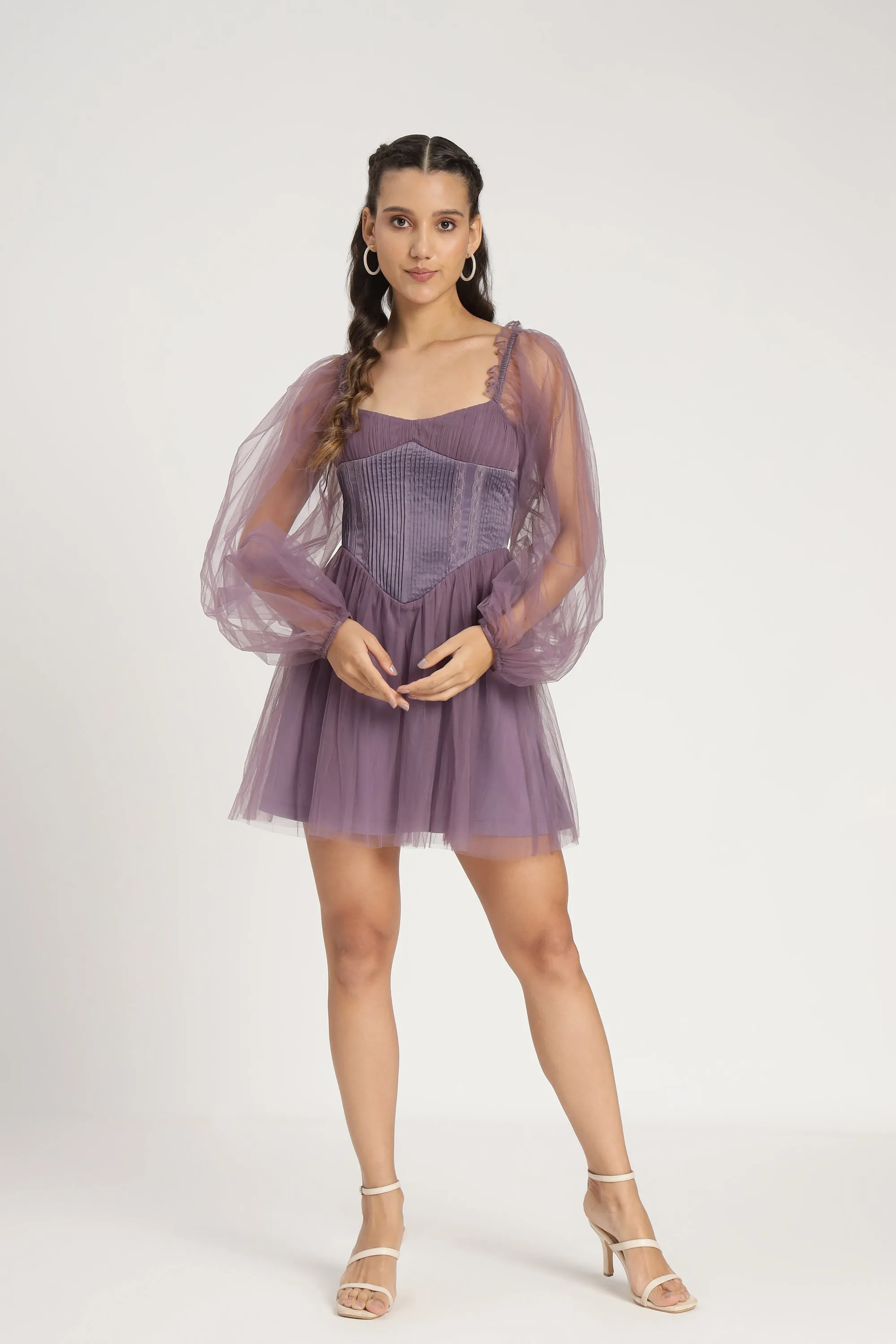 Tara Mini Dress in Lilac