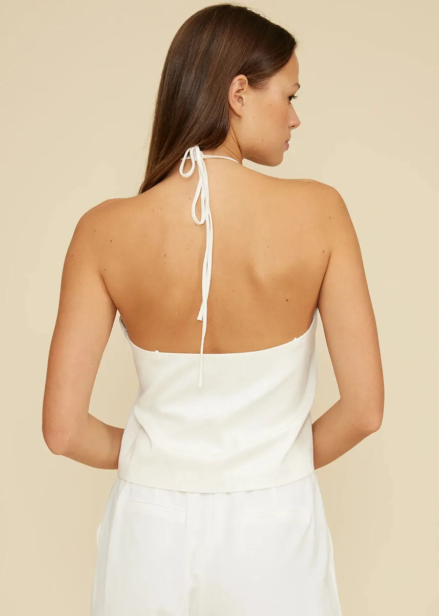 Tatum V-Neck Top - White