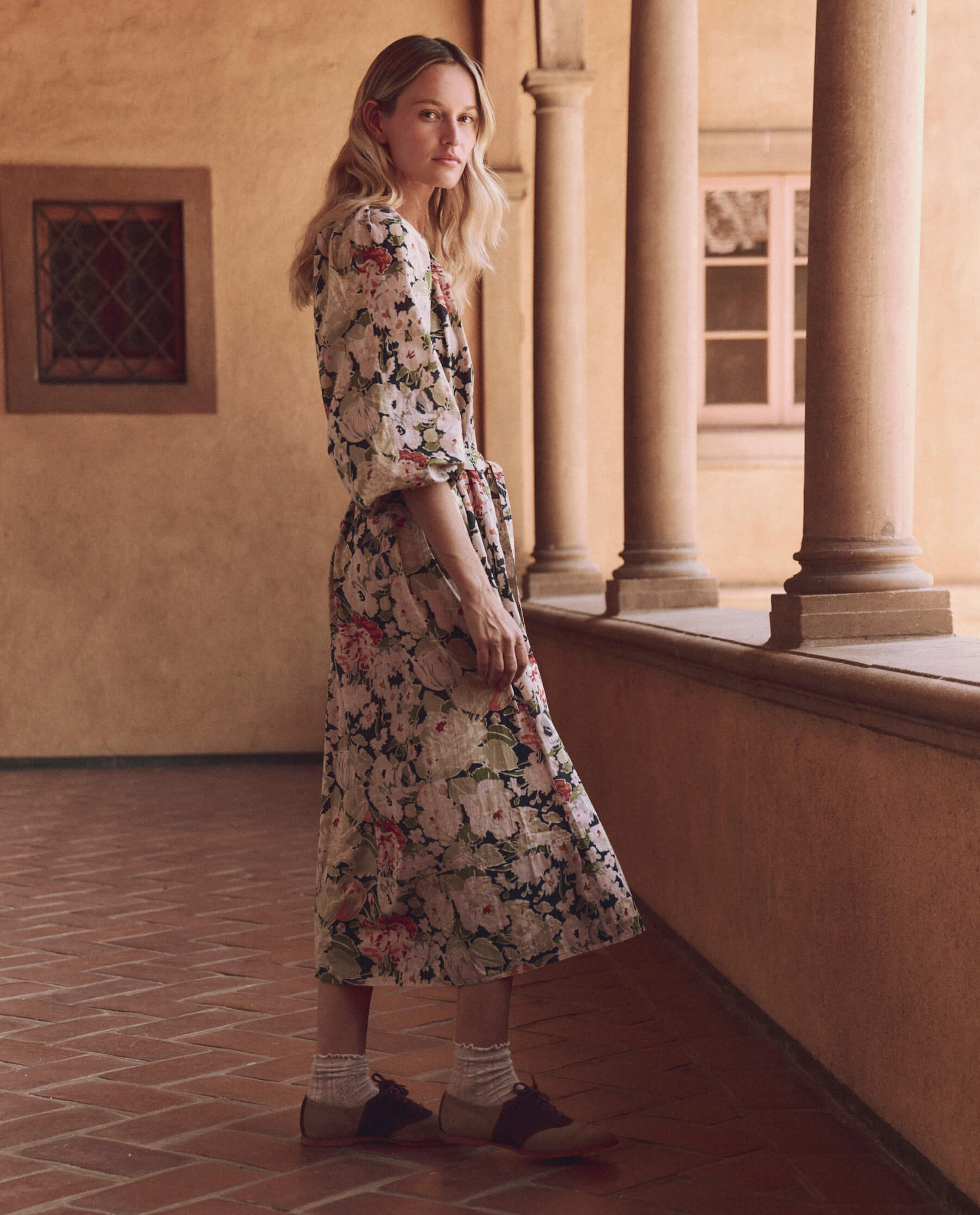 The Pampas Dress. -- Vintage Rose Print
