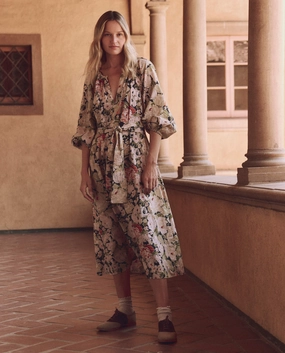 The Pampas Dress. -- Vintage Rose Print
