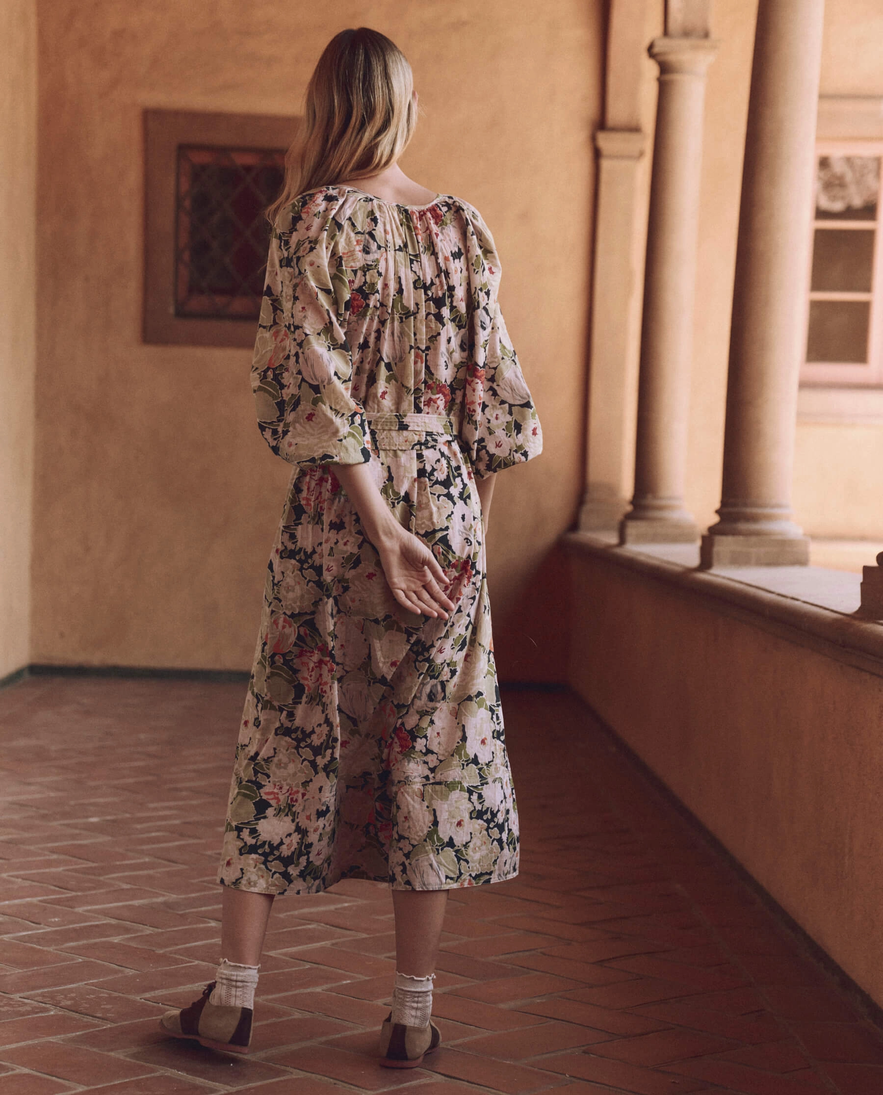 The Pampas Dress. -- Vintage Rose Print