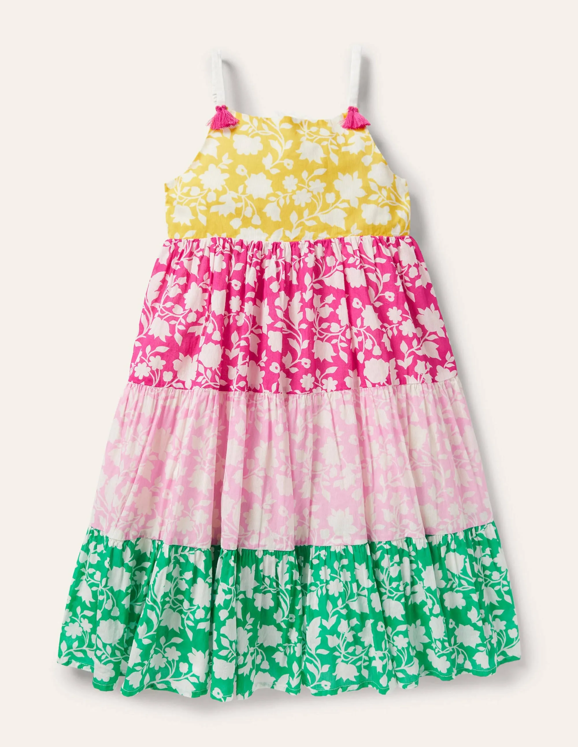 Tiered Printed Sun Dress-Multi Hotchpotch