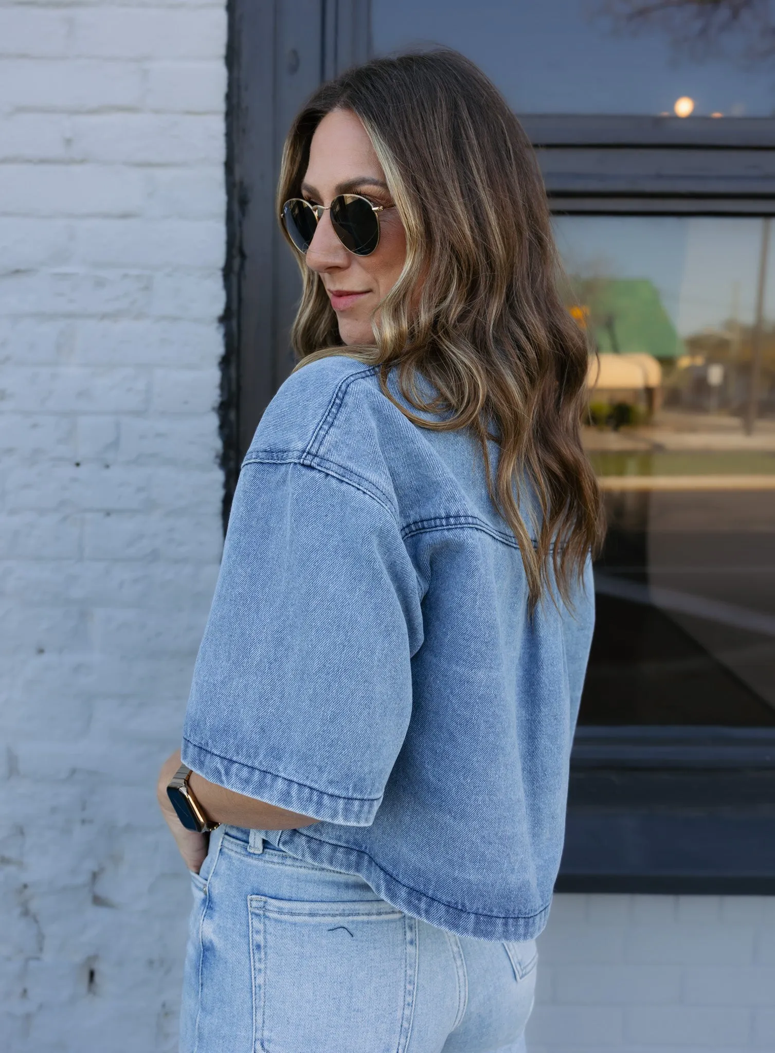 Torrence Cropped Denim Top