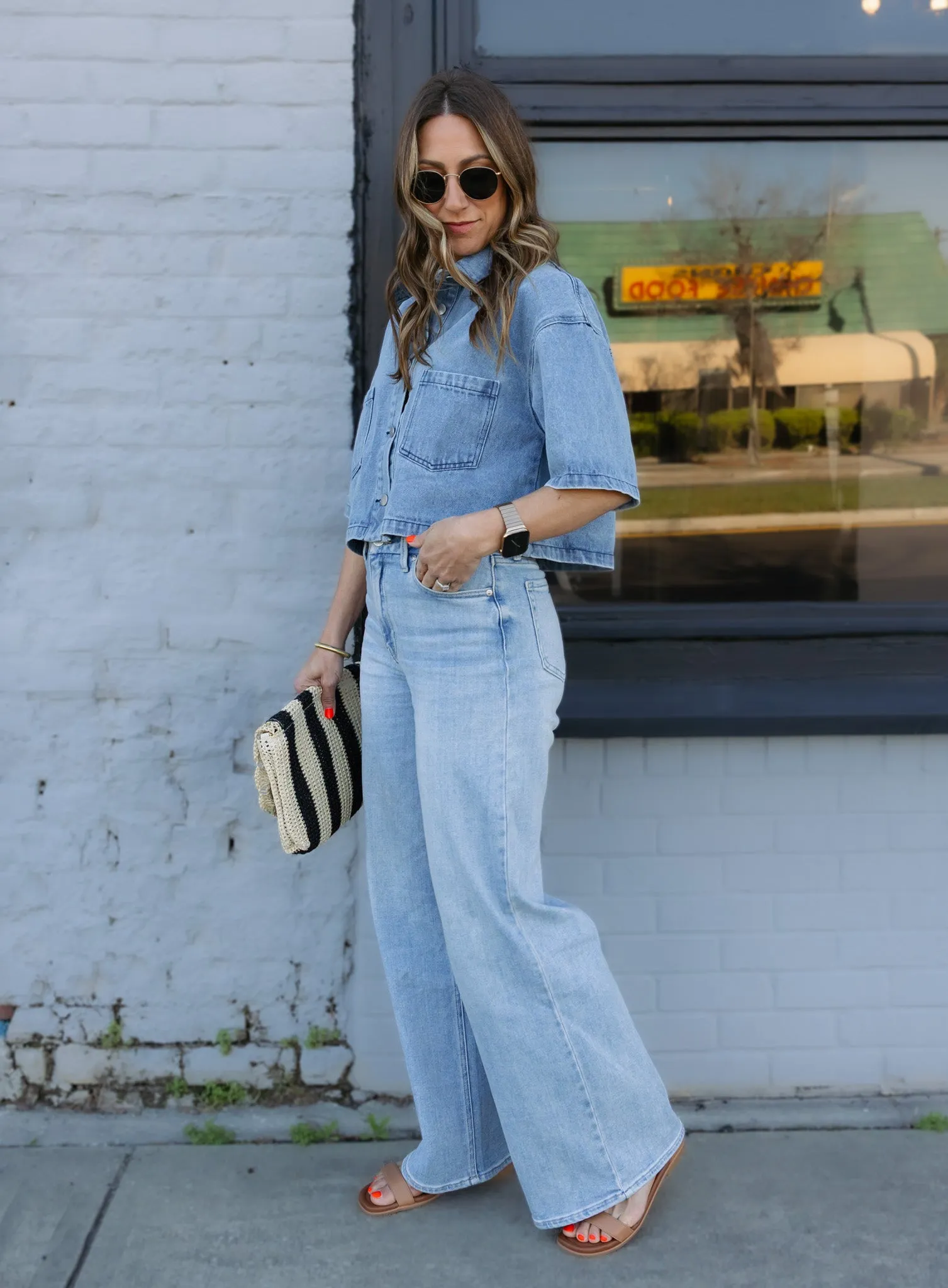 Torrence Cropped Denim Top