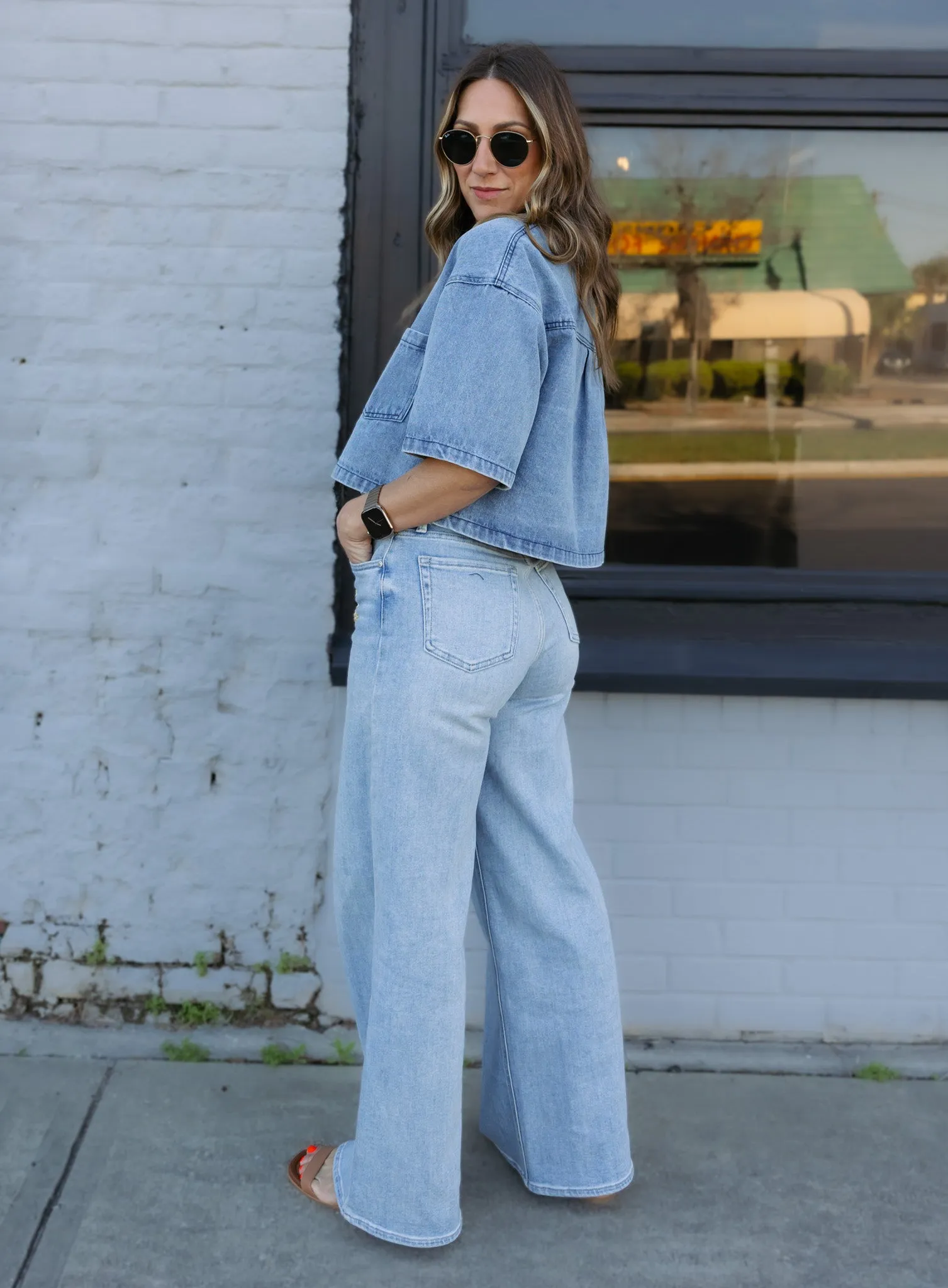 Torrence Cropped Denim Top