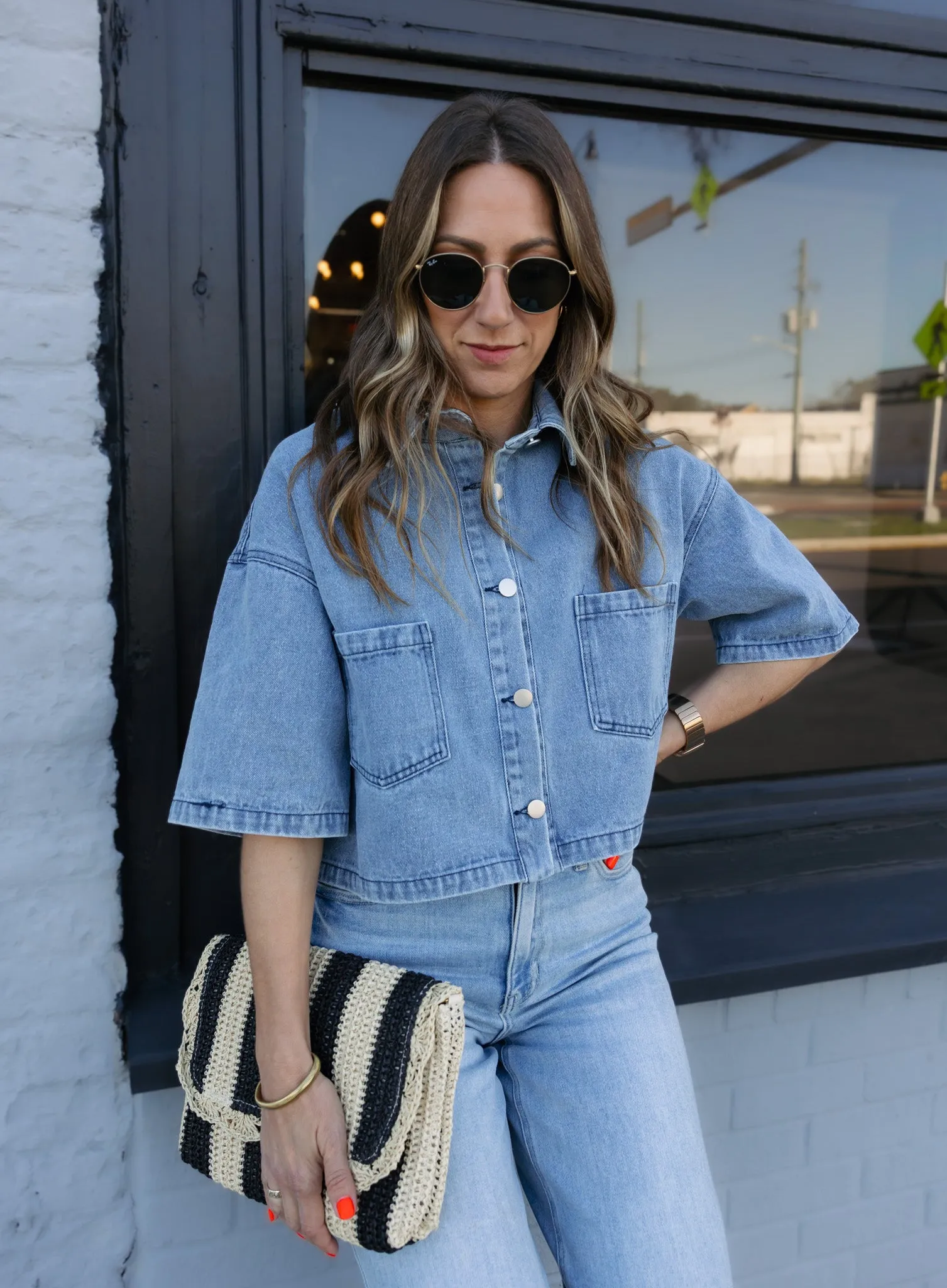 Torrence Cropped Denim Top