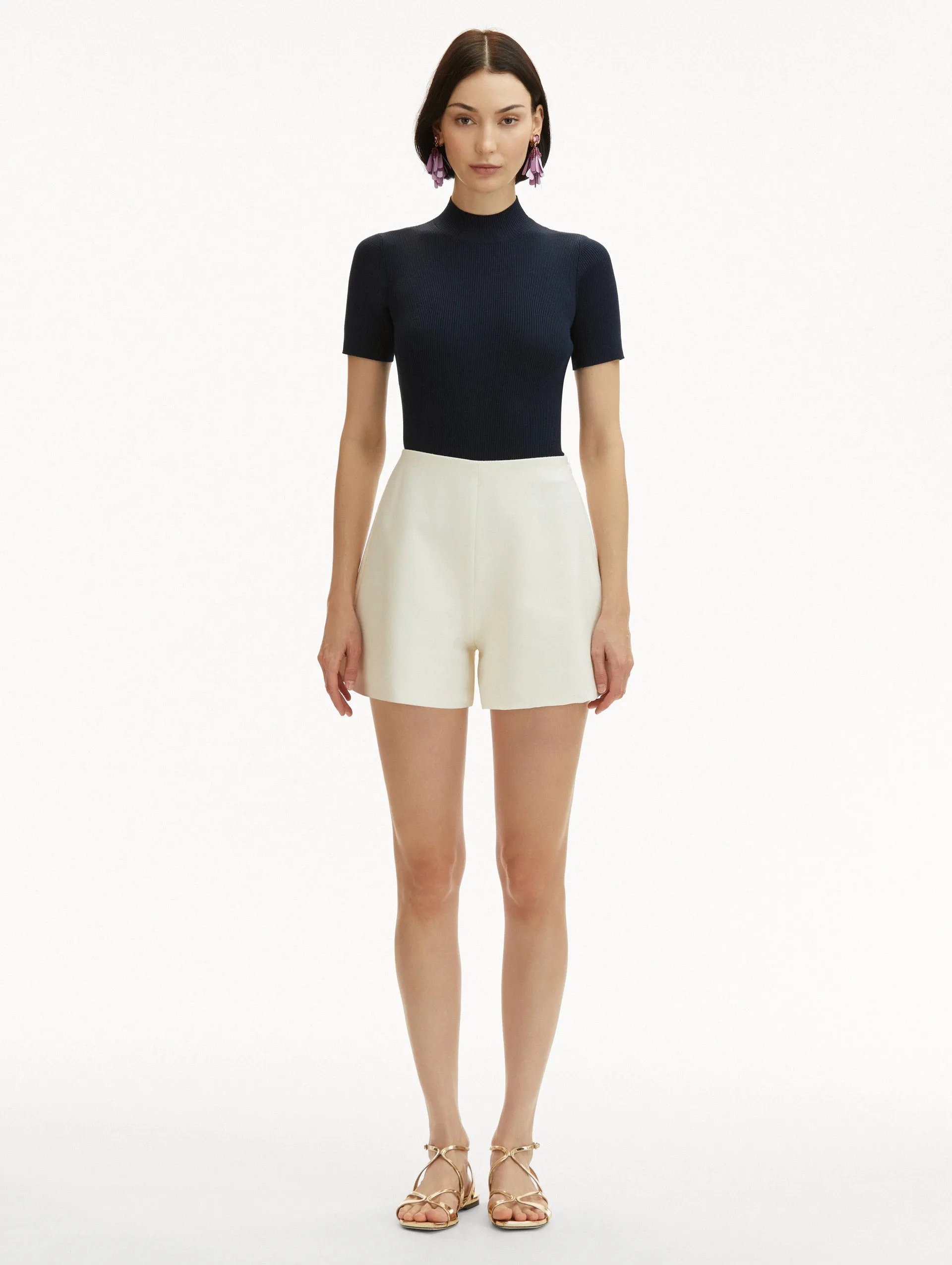 Wool Wide Leg Shorts