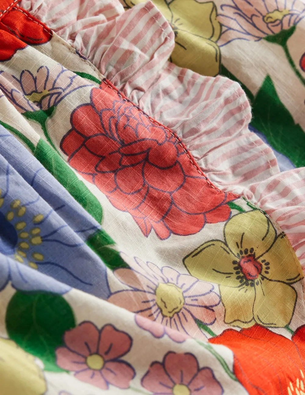 Wrap Frill Skort-Multi Summer Garden
